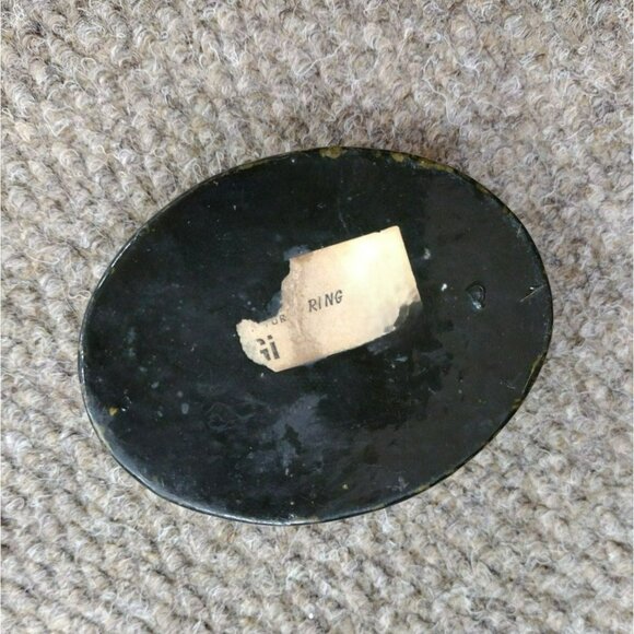 Vintage Lacquer Trinket Box, Kashmir India Black Flowers Bird Paper Mache - Picture 3 of 3